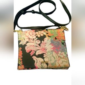 Angioilini Black Floral Crossbody Satchel